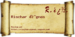 Rischar Ágnes névjegykártya
